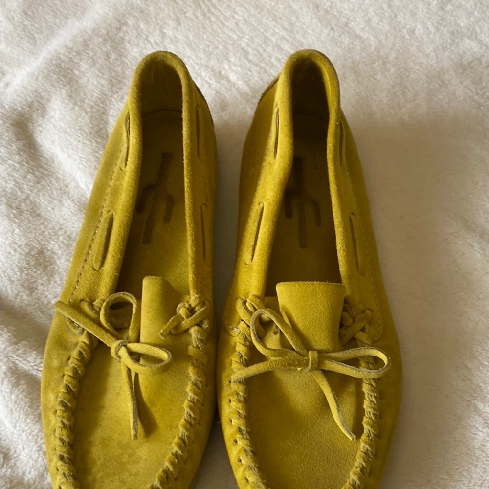 Yellow Suede Moccasins